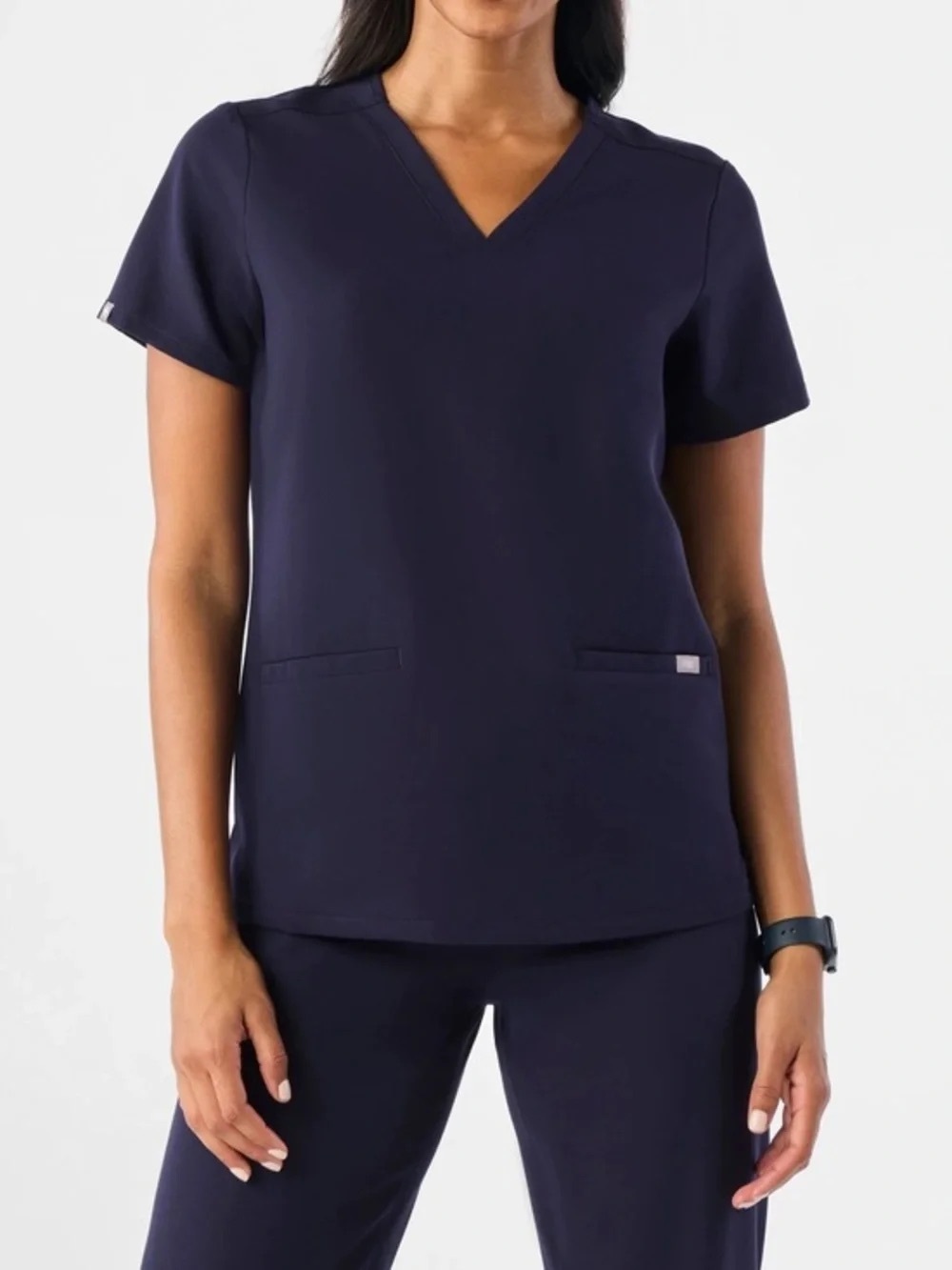 Figs Casma Scrub Top Navy Blue Size Small